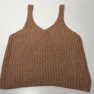Knit Tan Sleeveless Top